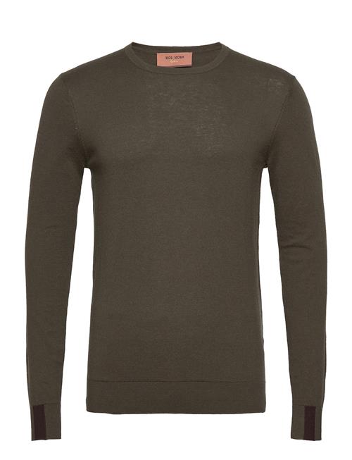 Se Mos Mosh Gallery Adam Supima O-Neck Knit Mos Mosh Gallery Khaki ved Booztlet