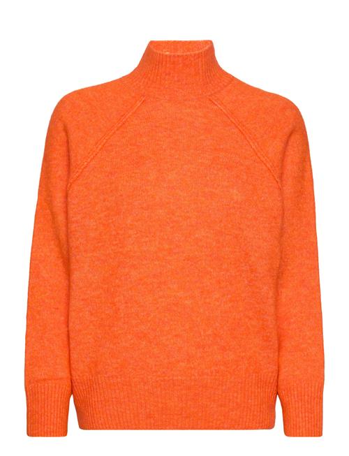 Mango Turtleneck Sweater With Seams Mango Orange