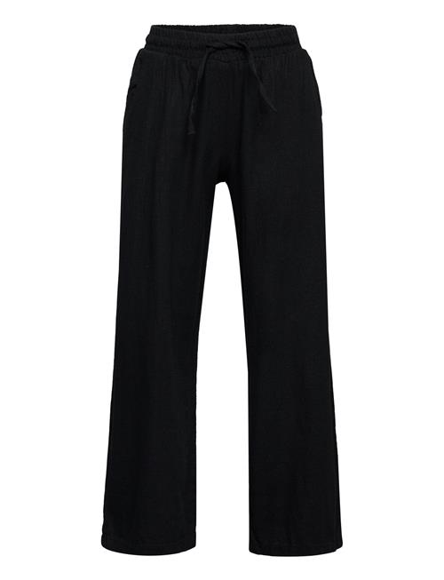 Lindex Trousers Linen Wide Lindex Black