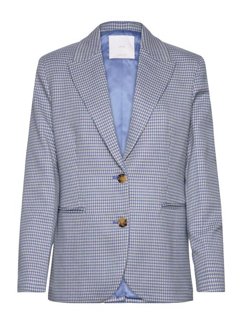 Mango Houndstooth Wool-Blend Blazer Mango Blue