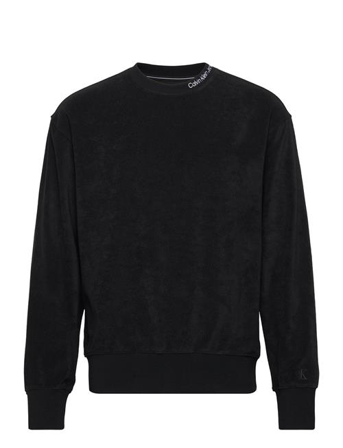 Calvin Klein Jeans Embro Neck Towelling Crewneck Calvin Klein Jeans Black