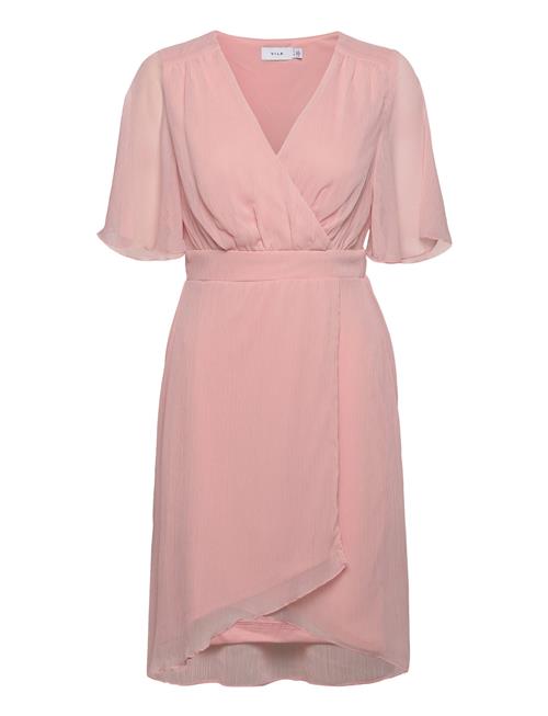 Vila Virilla V-Neck 2/4 Short Dress/Bm/Dc Vila Pink