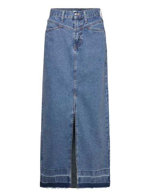 Mango Long Denim Skirt Mango Blue