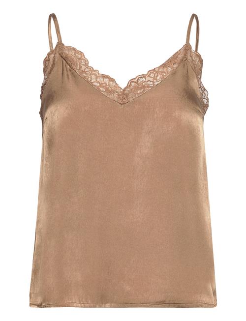 ONLY Onlfri Sl Lace Singlet Wvn ONLY Brown