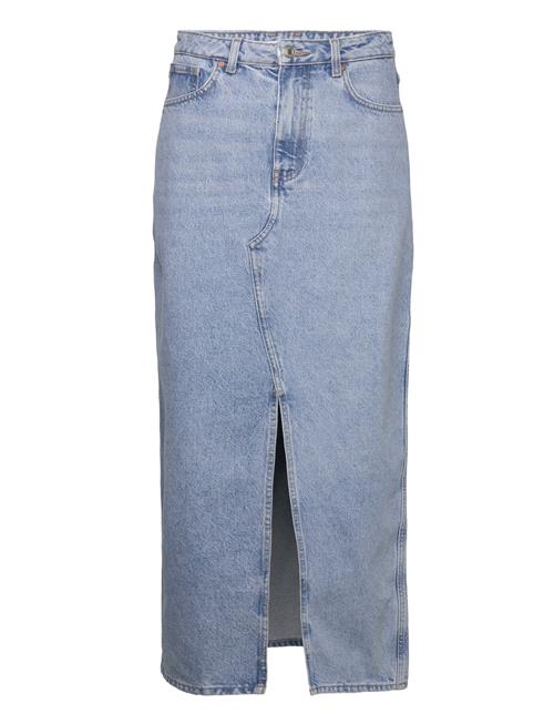 Mango Slit Denim Skirt Mango Blue