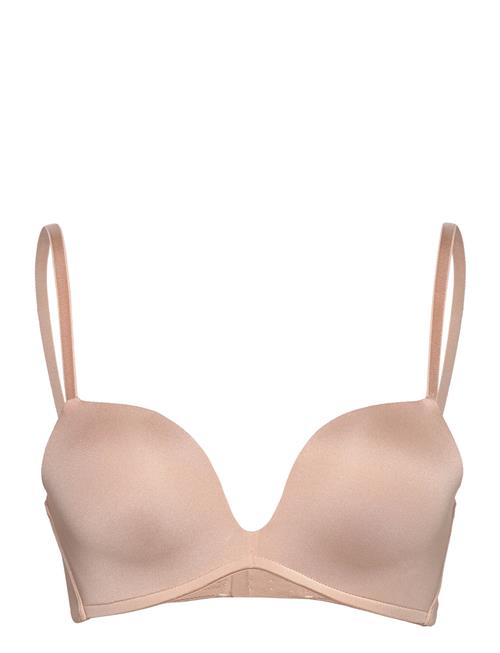 Se Hunkemöller Deep V Pp Push Hunkemöller Beige ved Booztlet