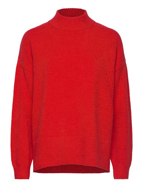 Se Tamaris Apparel Barlt Boucle Knit Sweater Tamaris Apparel Red ved Booztlet