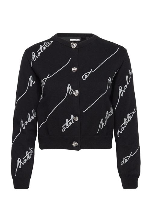 ROTATE Birger Christensen Sequin Logo Cardigan ROTATE Birger Christensen Black