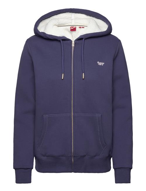 Se Superdry Essential Borg Lined Ziphood Superdry Navy ved Booztlet