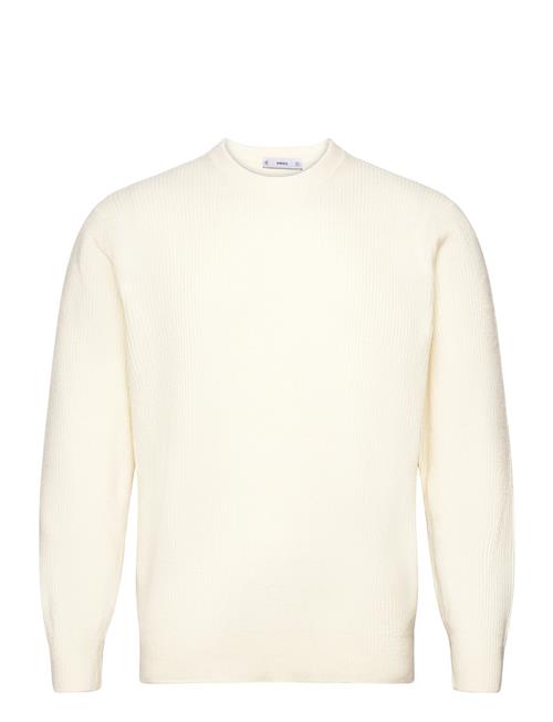 Se Mango Ribbed Knit Sweater Mango Cream ved Booztlet