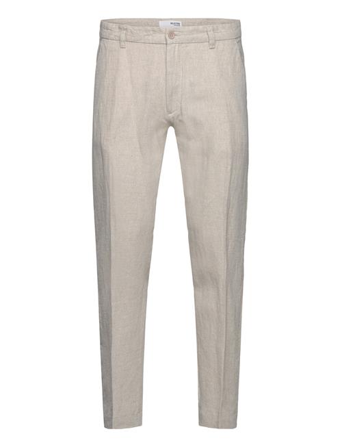 Se Selected Homme Slh196-Straight Mads Linen Pant Noos Selected Homme Beige ved Booztlet