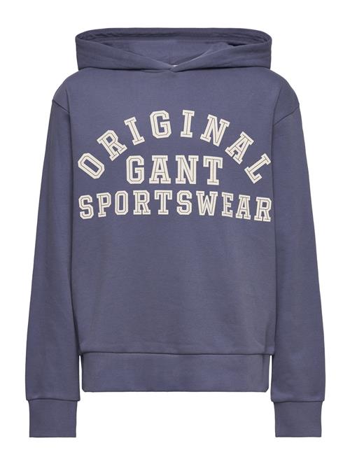 Se GANT Original Sportswear Sweat Hoodie GANT Blue ved Booztlet