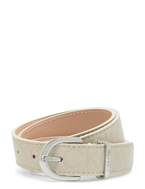 Calvin Klein Round Buckle Belt 2.5 Epi Mono Calvin Klein Cream