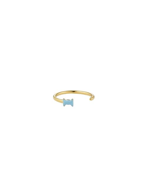 Bow Tie Ring Design Letters Blue