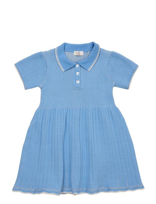 Copenhagen Colors Rib Polo Knitted Dress Copenhagen Colors Blue