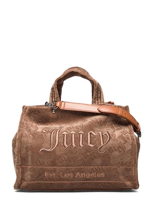 Se Juicy Couture Iris Lasered Velvet Medium Shopper Juicy Couture Brown ved Booztlet