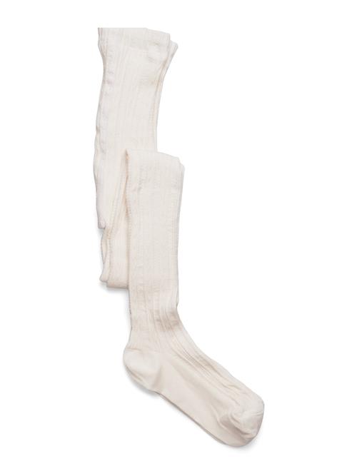 Geggamoja Cable Knitted Stockings Offwhite Geggamoja Cream