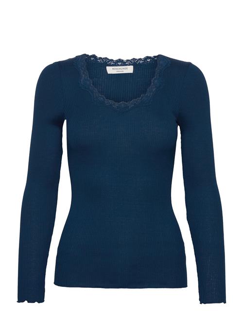 Rosemunde Rwbabette Ls U-Neck Lace T-Shirt Rosemunde Blue