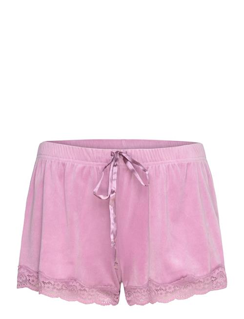 Hunkemöller Short Velours Scallop Lace Hunkemöller Pink