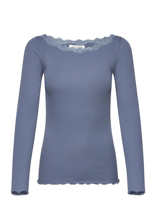 Se Rosemunde Organic T-Shirt W/Lace Rosemunde Blue ved Booztlet