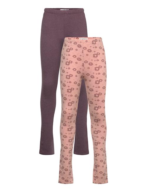 Se Minymo Sweat Leggings W.aop Minymo Purple ved Booztlet