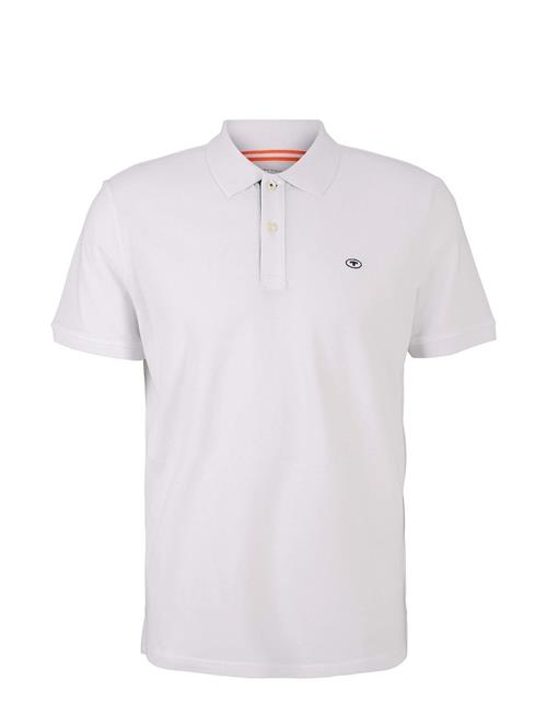 Se Tom Tailor Basic Polo With Contrast Tom Tailor White ved Booztlet