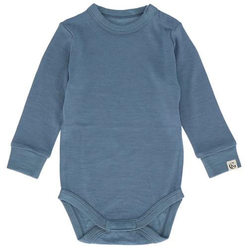 Se Gullkorn Design Gullull Wool Baby Body Denimblue | Blå | 80 cm ved Babyshop