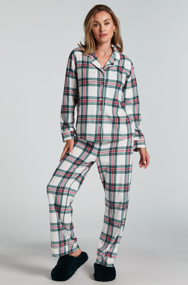 Se Hunkemöller Pyjamassæt Fleece hvid ved Hunkemøller