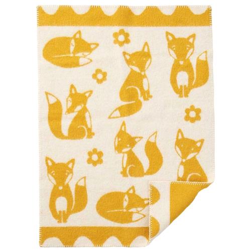 Se Klippan Yllefabrik Fox Tæppe Saffron | Gul | 0 ved Babyshop