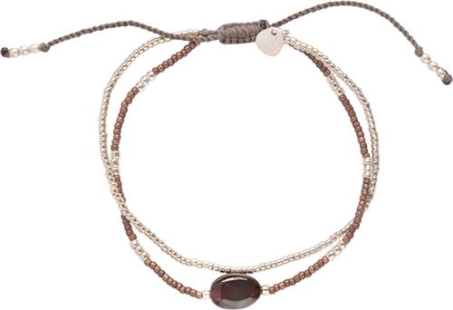 A Beautiful Story Feeling Garnet Bracelet SC 16-22cm - Perlearmbånd hos Magasin