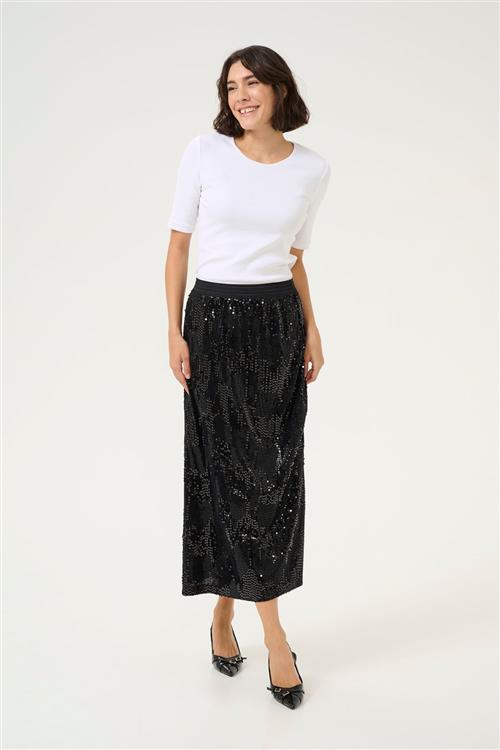 Kaffe Kaamalie Seqiun Skirt Kvinde Black Deep Maxi Nederdele Str L - hos Magasin