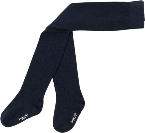 Konges Sløjd Wool Pointelle Tights Str 92-98 - Navy Strømpebukser hos Magasin