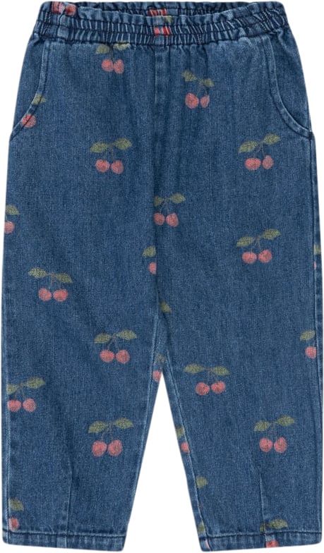 Konges Sløjd Magot Frill Pants Gots Str 5-6Y - Ma Grande Cerise Denim Bukser hos Magasin