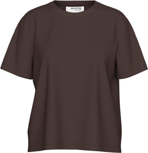 Selected Femme Slfessential SS Boxy TEE Noos Kvinde Coffee Bean Skjorter Str S - hos Magasin