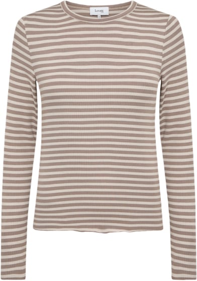 Levete room Lrika 11 Kvinde L852c - Taupe Gray Combi Kortærmede T-shirts Str XS - hos Magasin