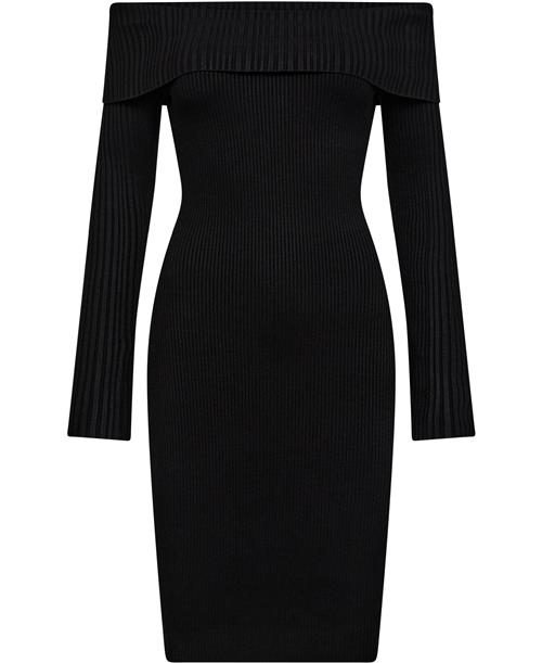 GUESS LS Fold Over RIB Julia Dress Kvinde Jet Black A996 Toppe Str S - hos Magasin