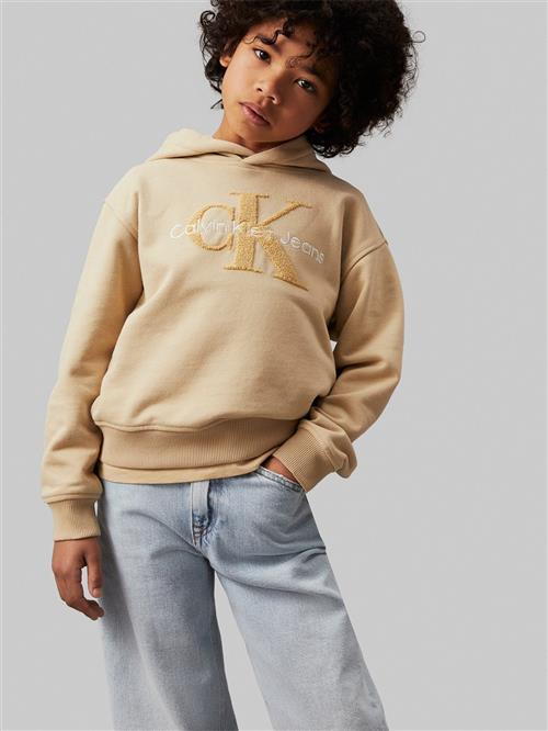 Calvin Klein Peached Terry Monologo Hoodie Str 8 år - Rae Hættetrøjer hos Magasin