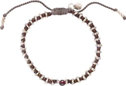 A Beautiful Story Eternal Garnet Bracelet SC 16-22cm - Perlearmbånd hos Magasin