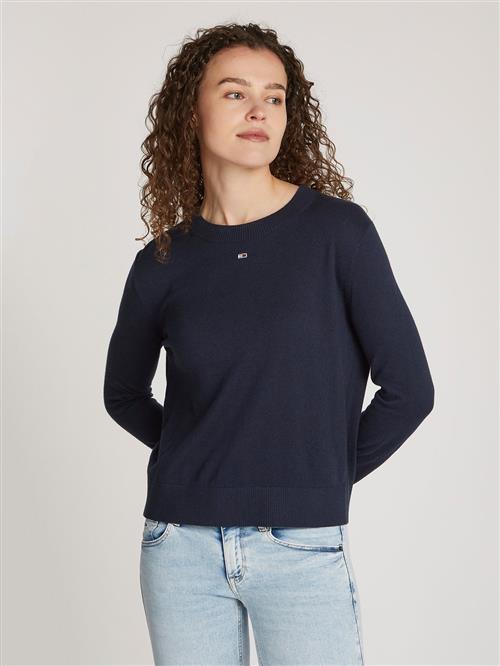 Tommy Hilfiger TJW Essential Crew Neck Sweater Kvinde Dark Night Navy Langærmede Bluser Str S - hos Magasin