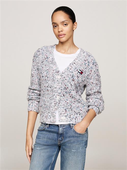 Tommy Hilfiger TJW Marled Yarn Cardigan Kvinde Ancient White Langærmede Bluser Str S - hos Magasin