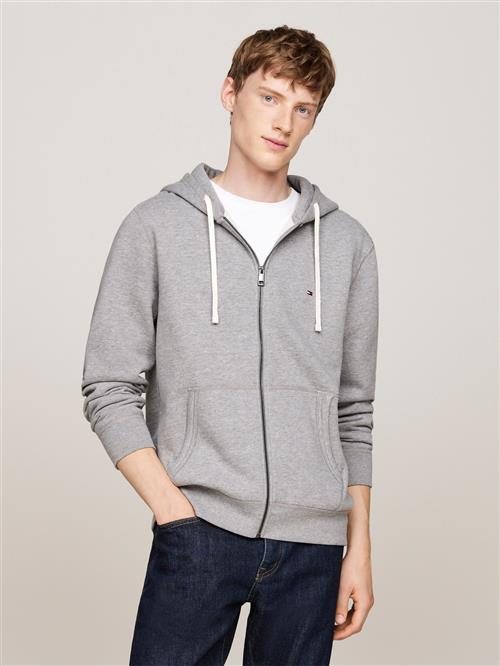 Tommy Hilfiger Essential Fleece ZIP Through Mand Medium Grey Heather Hoodies Str XL - hos Magasin