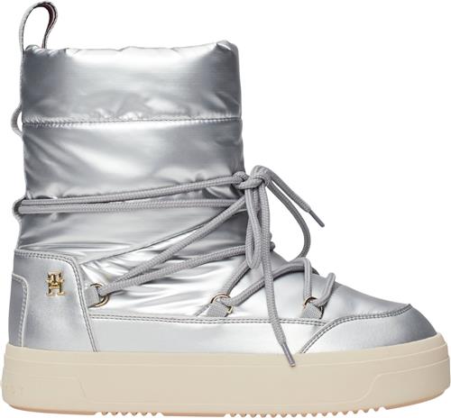 Tommy Hilfiger Laceup Metallic Snowboot Kvinde Silver Sneakers Str 42 - hos Magasin