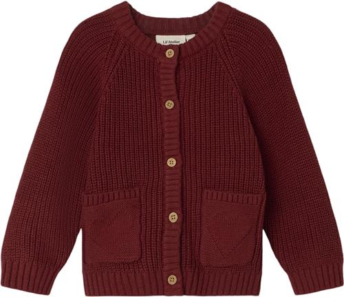 Lil' Atelier Nmfemlen LIS LS Knit Card LIL Str 116 - Spiced Apple Cardigans hos Magasin