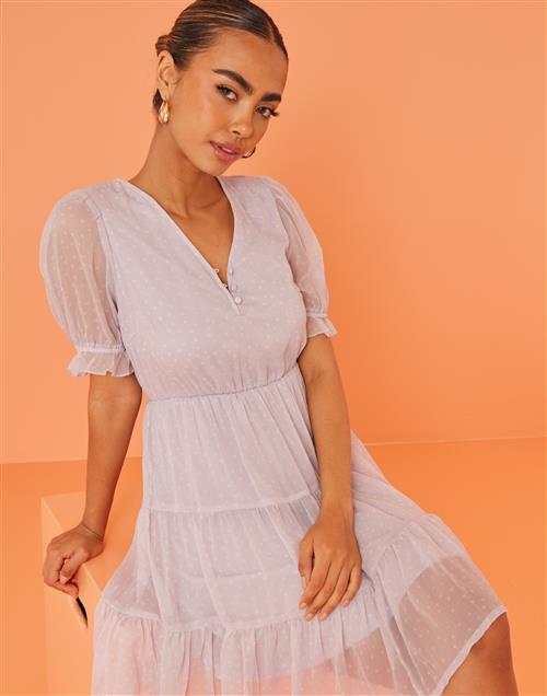 Vero Moda - Blomstret - Vmwonda Frill Dress W. Buttons Exc