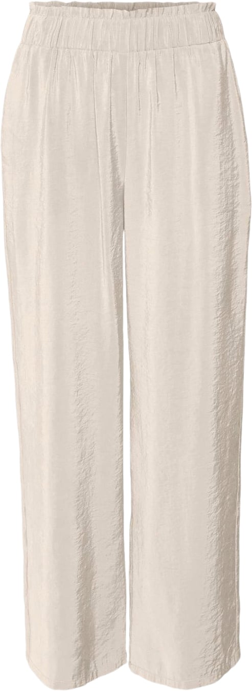 Vero Moda Vmqueeny Long Pants WVN GA Kvinde Birch Bukser Med Brede Ben Regular Fit Str L - hos Magasin