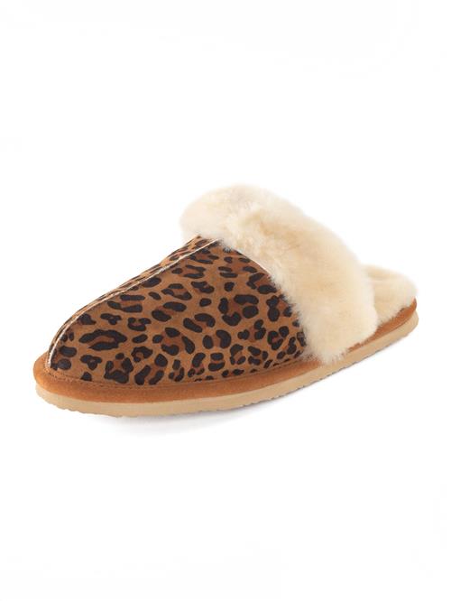 Se Minnetonka Pantoletter 'Leopard'  creme / brun / sort ved About You