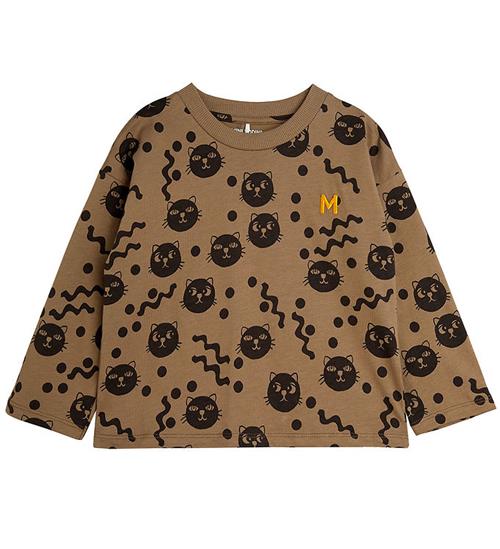 Mini Rodini Mini rodini Bluse - Squiggly Cats - Brown