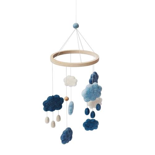 sebra Cloud Felted Baby Mobile Denim Blå | Blå | 0-3