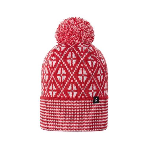 Se Reima Beanie - Kuurassa i Tomato red | Rød | 52 cm ved Babyshop