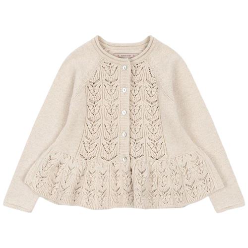 Konges Sløjd Cabby Frill Cardigan - Off White Melange | Hvid | 2 years